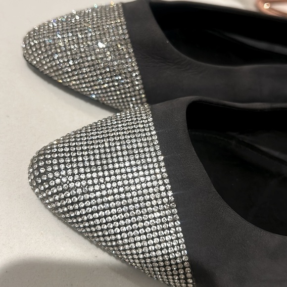 SCHUTZ Women’s Ballet Flats Gemma Pointed Toe with Diamonds Grey Suede NEW 8 - Picture 14 of 14